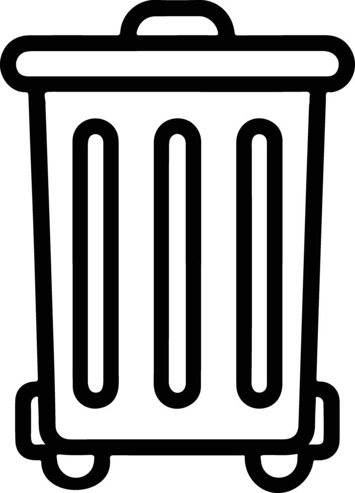 Minimalist Trash Bin Outline Illustration vector
