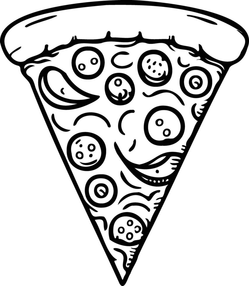 Simple Pizza Slice Sketch vector