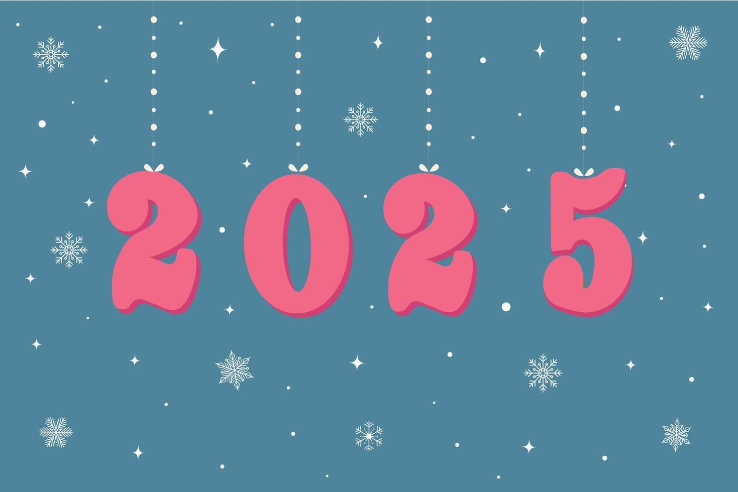 2025. Happy New Year 2025 numbers design. Business diary cover for 2025. silhouette of snowflakes, holiday. Design template for brochure, card, banner, postcard. vector