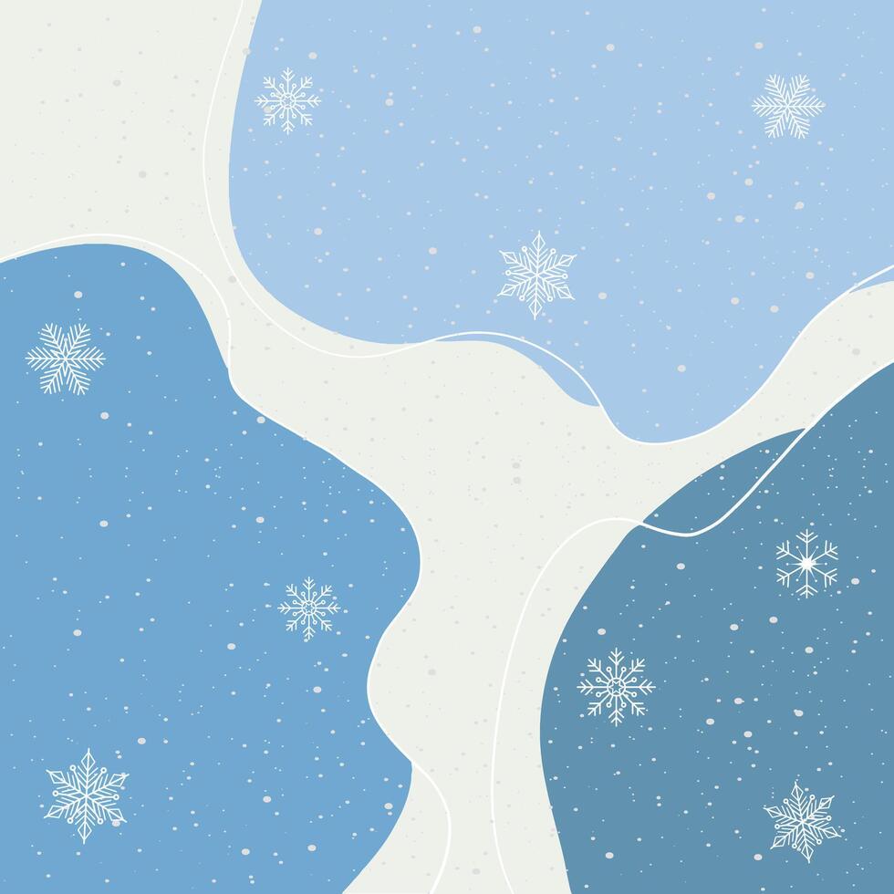 Winter abstract background with snow and snowflakes. illustration vector