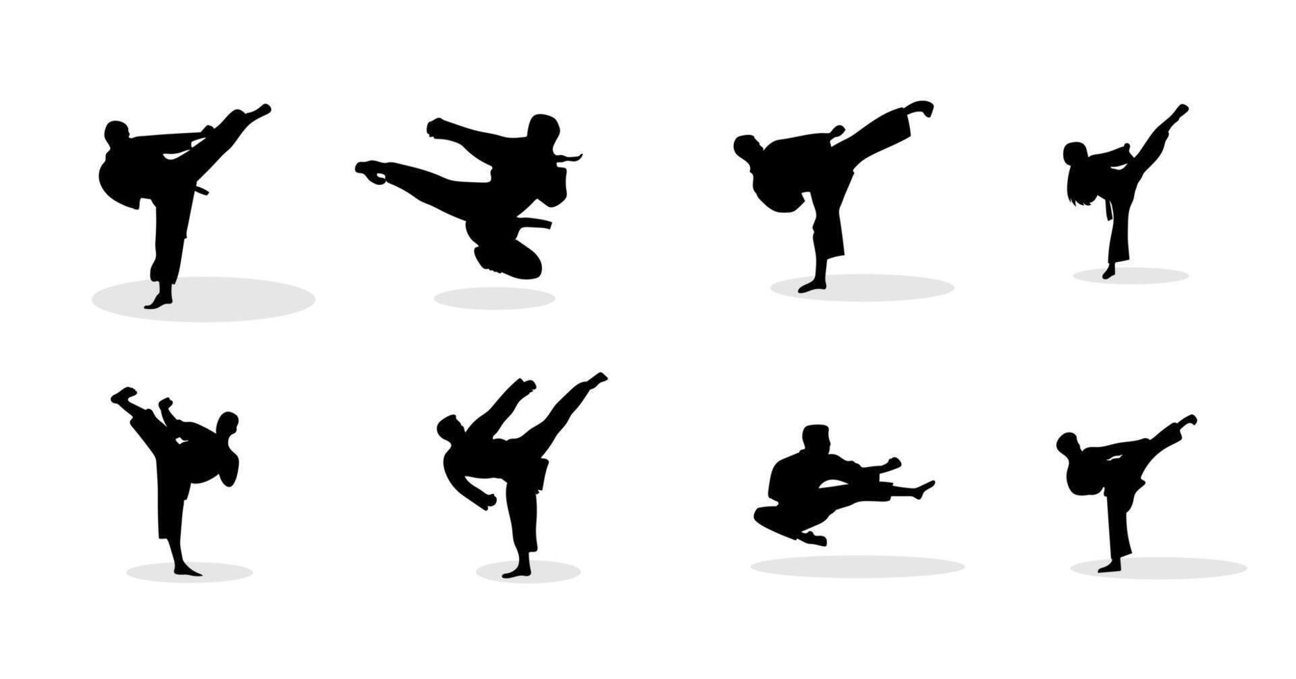 illustration of karate martial arts silhouette vector