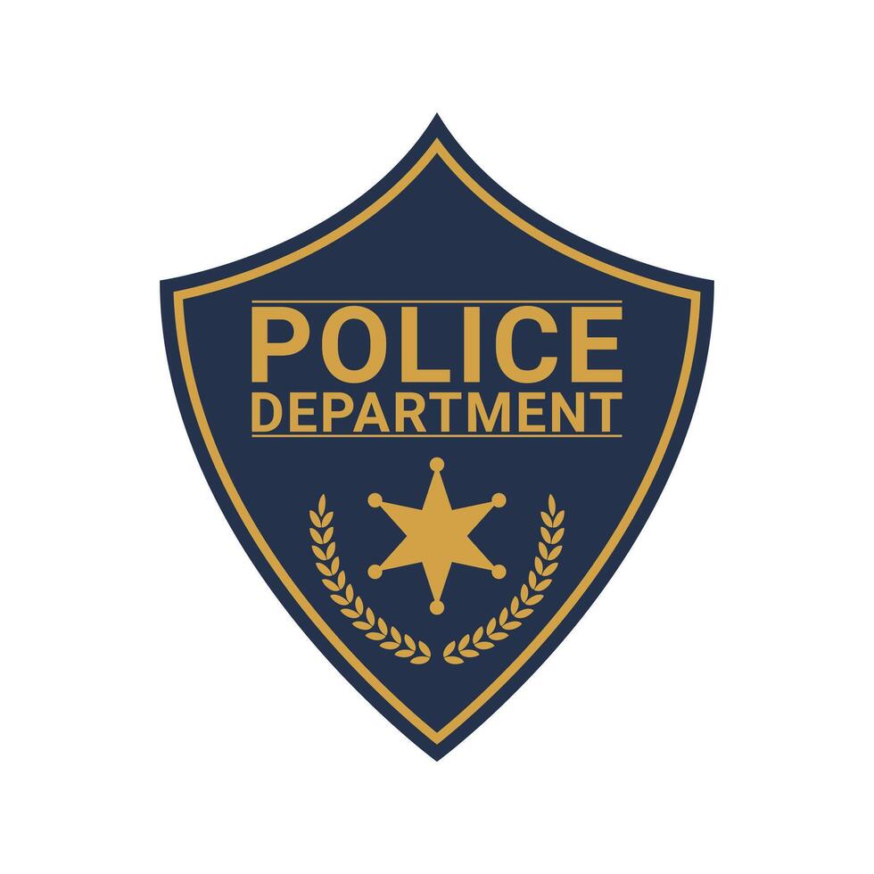 Police badge logo design concept with shield vector