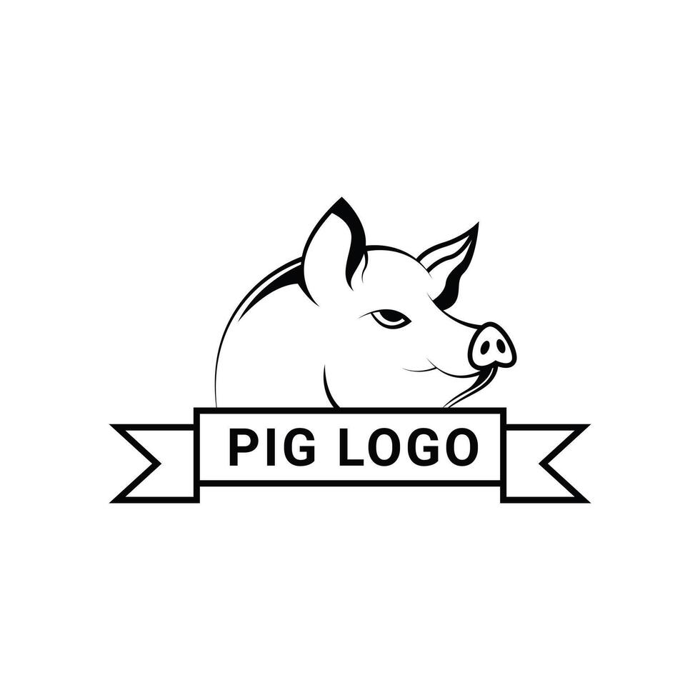 Printpig vintage logo design concept idea vector