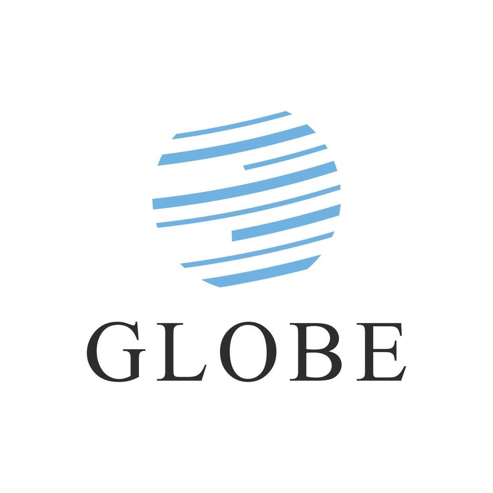 Globe blue company logo design concept idea vector