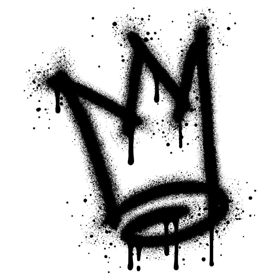graffiti spray crown icon isolated on white background. vector