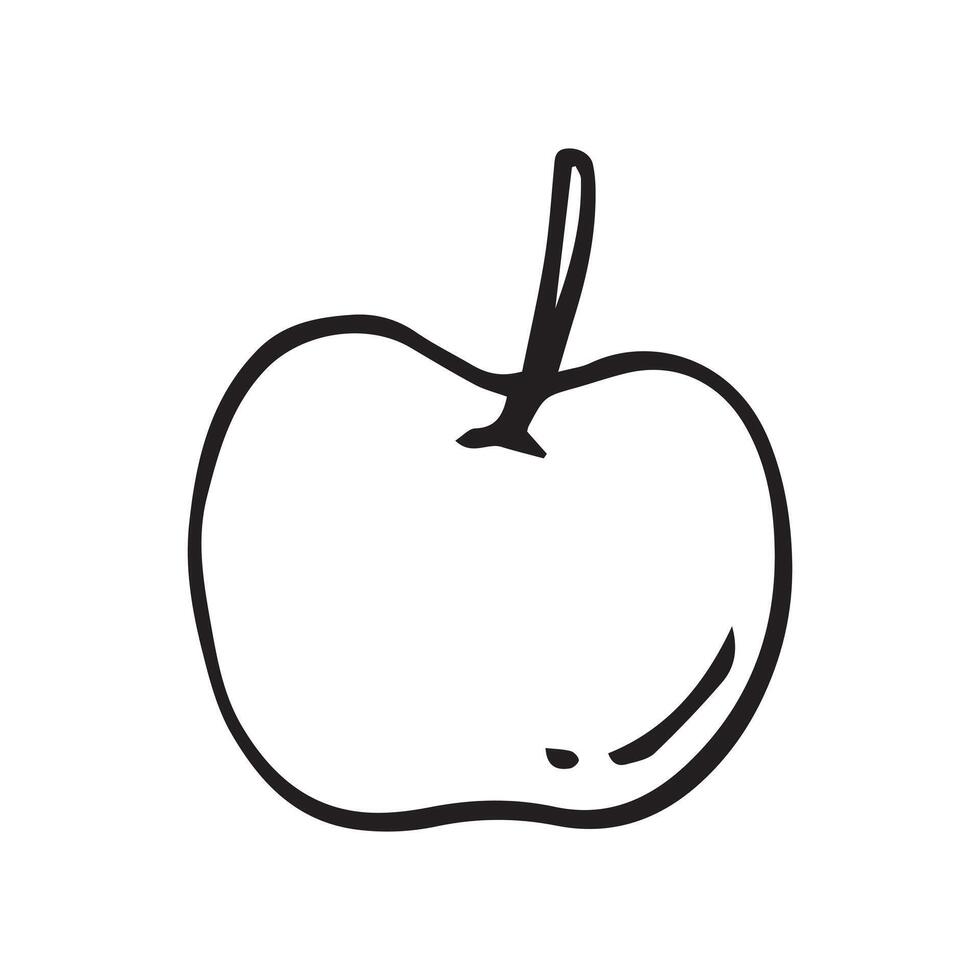 simple doodle of apple icon. apple sketch illustration for concept design isolated on white background. vector