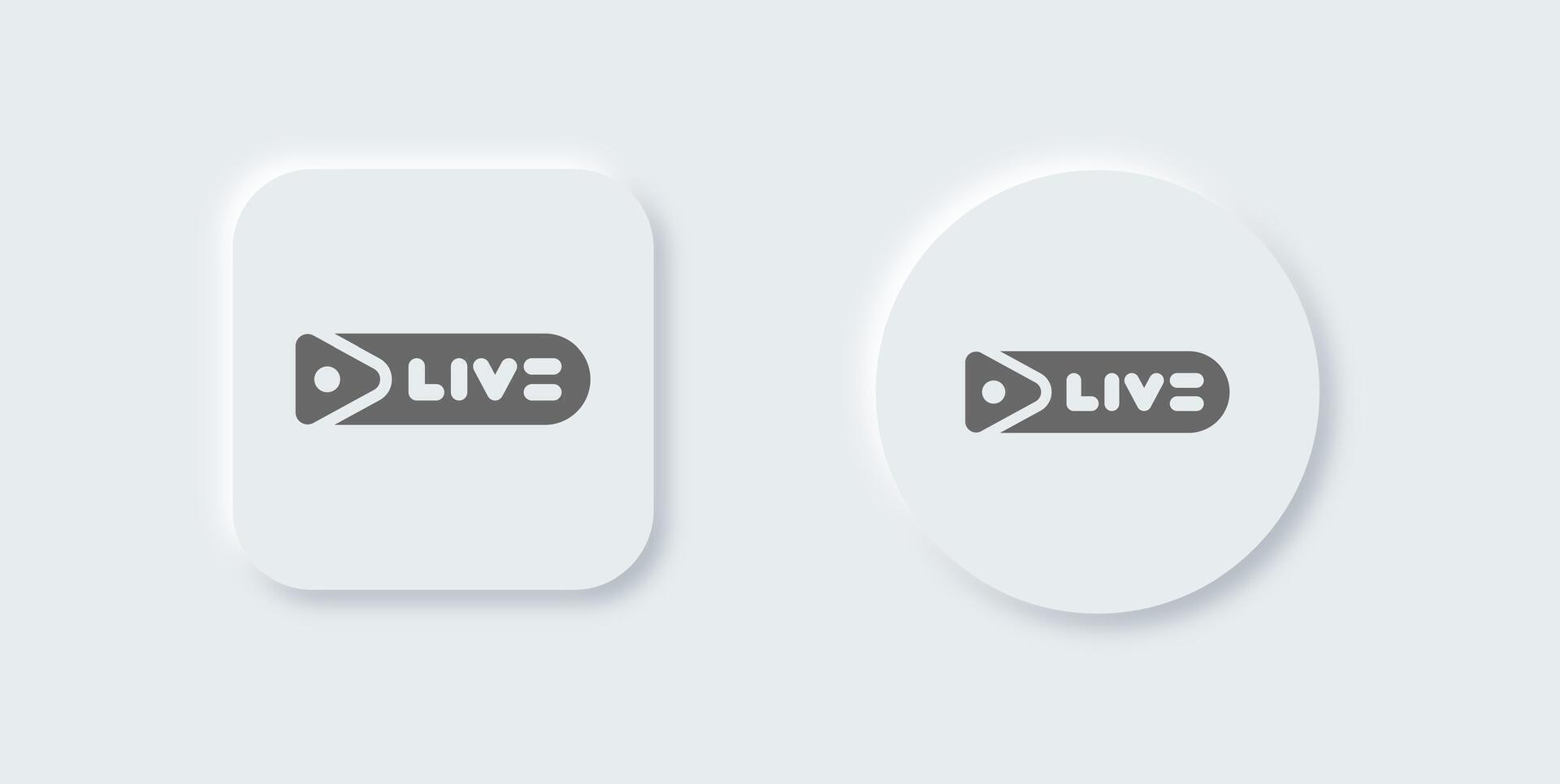 Broadcast solid icon in neomorphic design style. Online signs illustration. vector