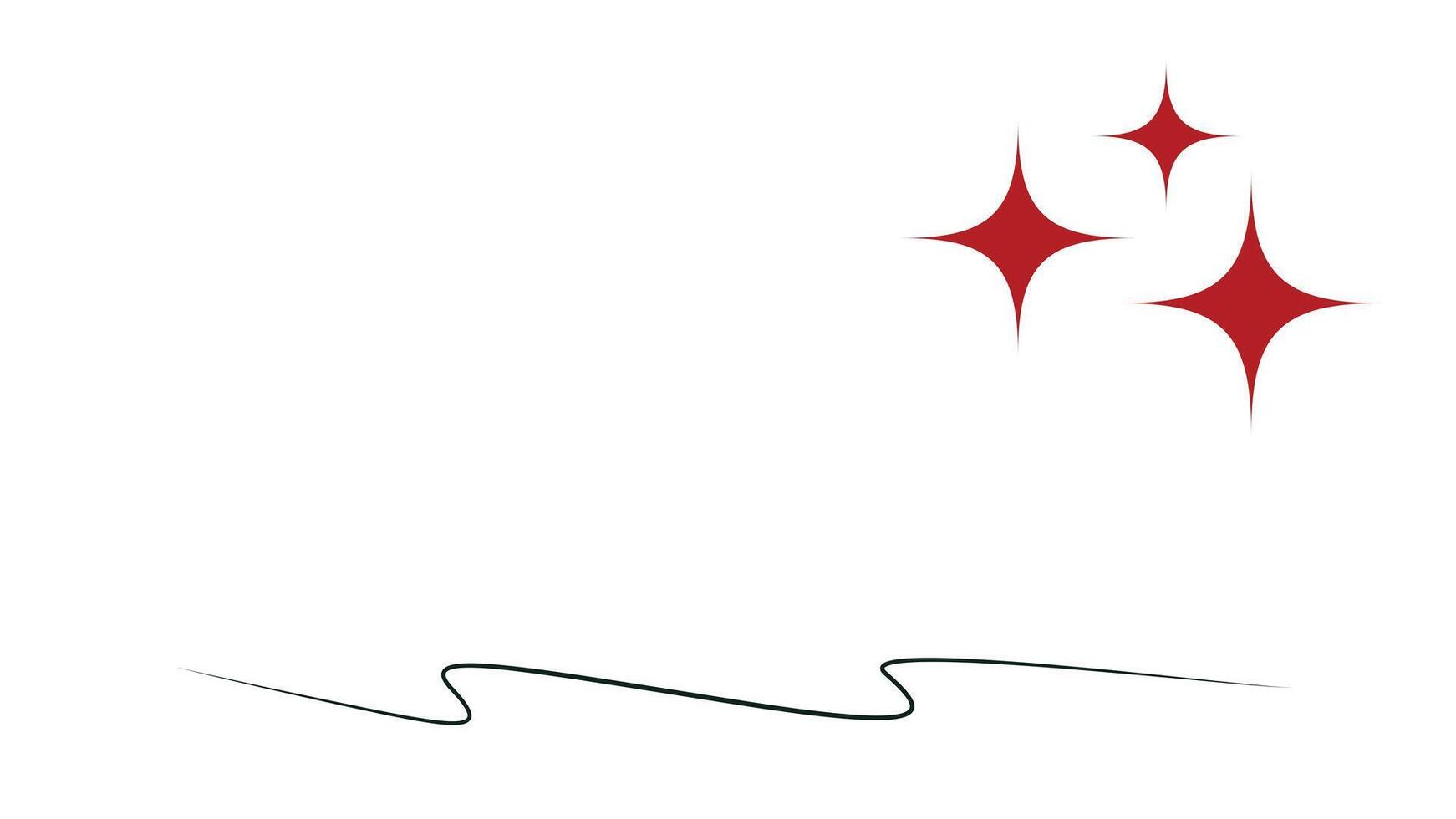 Stylized image of stars and a wavy line on a white background. Christmas card. vector