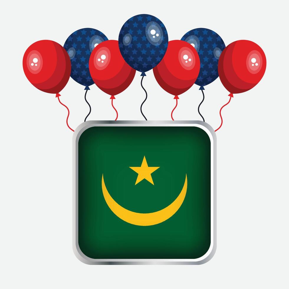 Mauritania Flag Independence Day Celebration vector