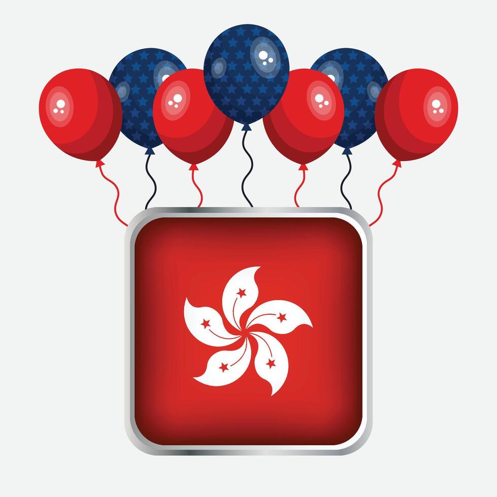 Hong Kong Flag Independence Day Celebration vector