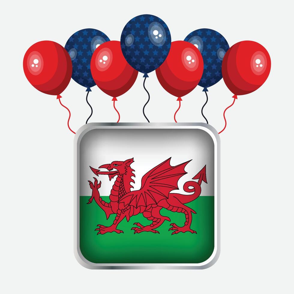 Wales Flag Independence Day Celebration vector
