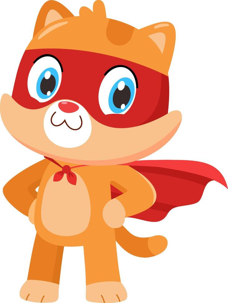 Cat Superhero Pet Cartoon Character vector