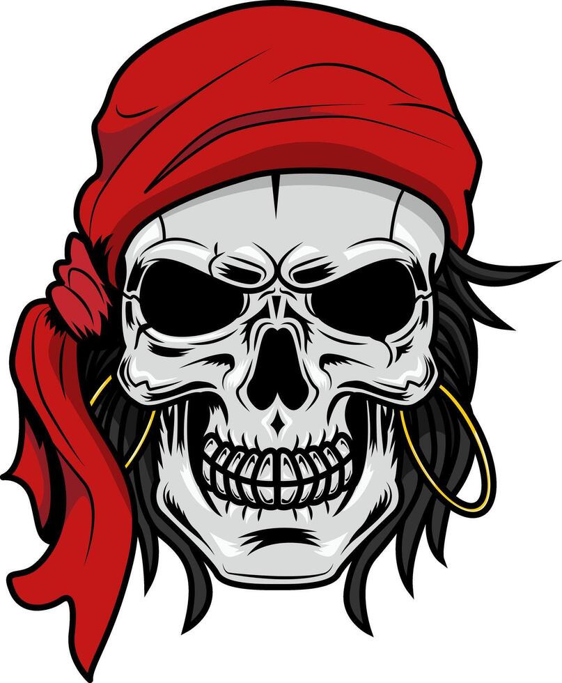 Pirate Skull Graphic Logo Design vector