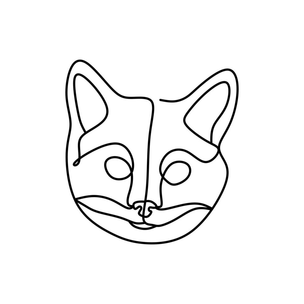 Tabby cat continues line art vector
