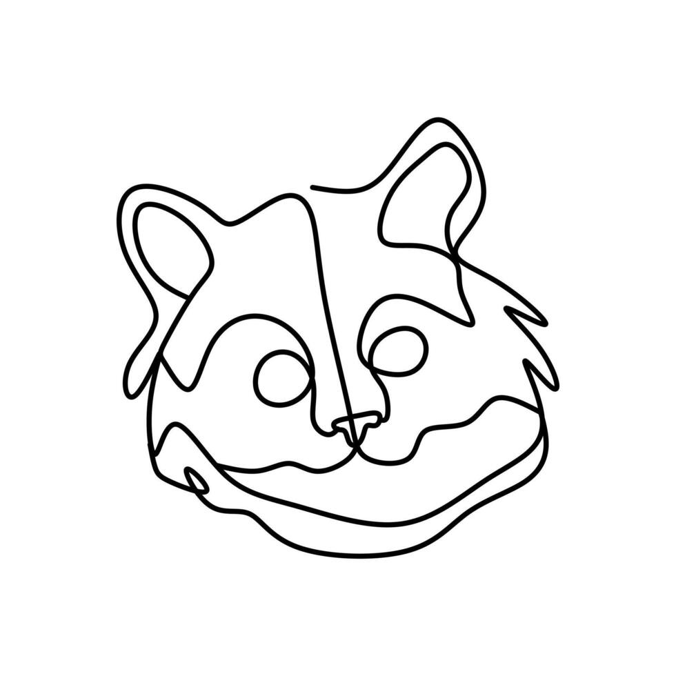 siberian cat continues line art vector