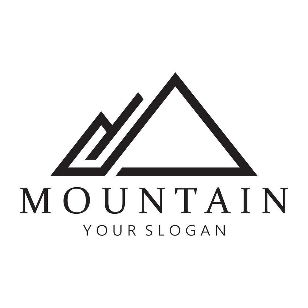 Minimalist mountain and sun logo design flat colors packed with modern concepts illustration vector
