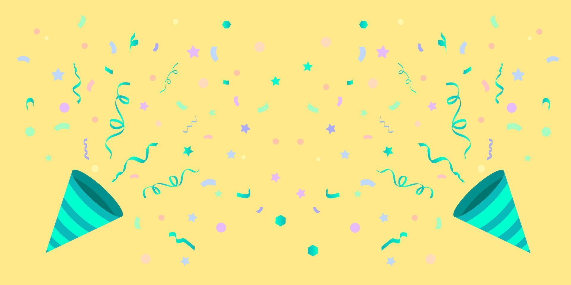 Party popper explosion with serpantin vector