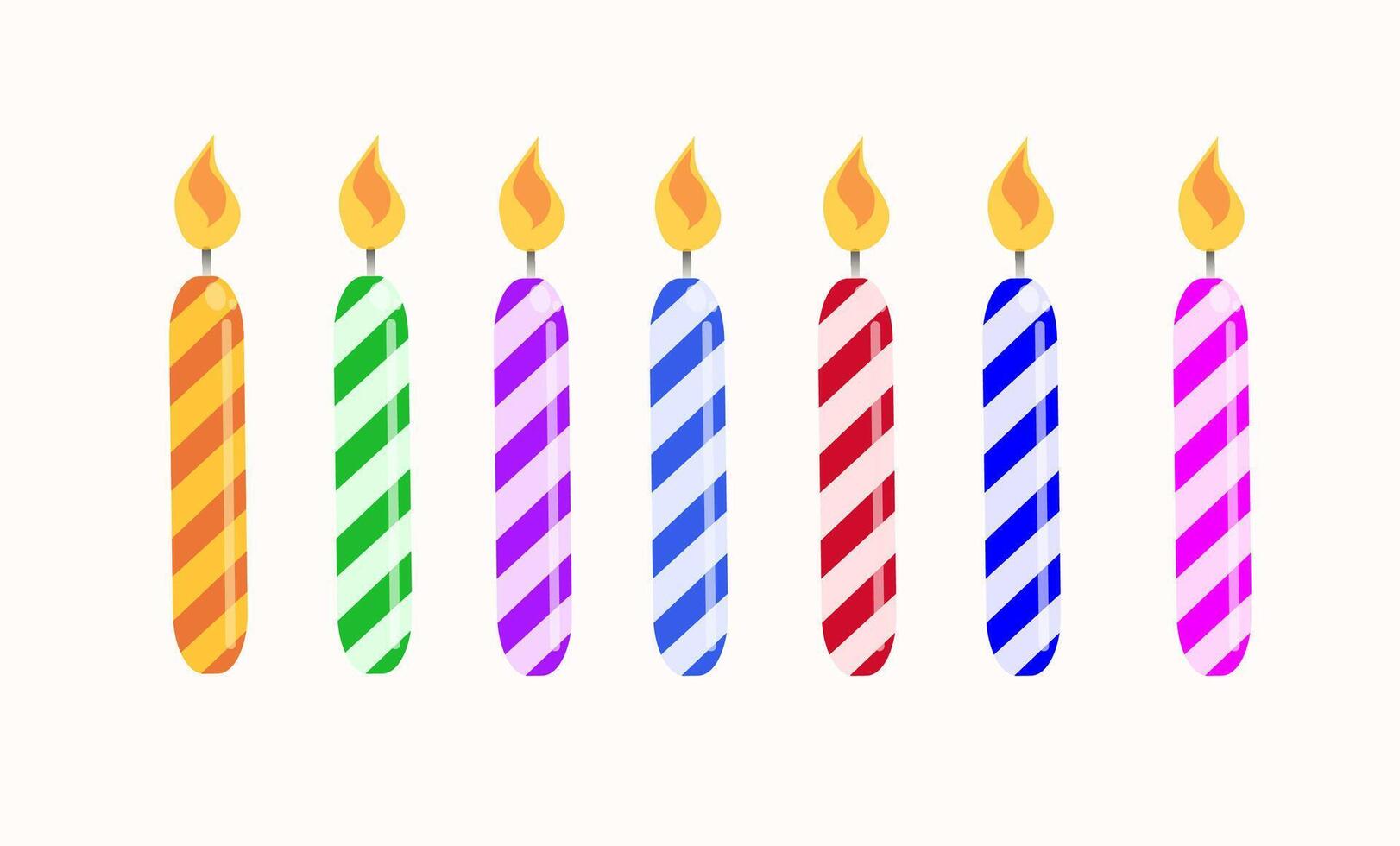Colorful birthday candles vector