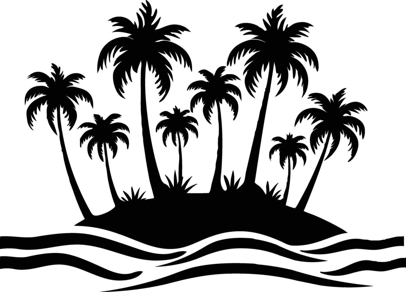 Palm tree silhouette clip art vector