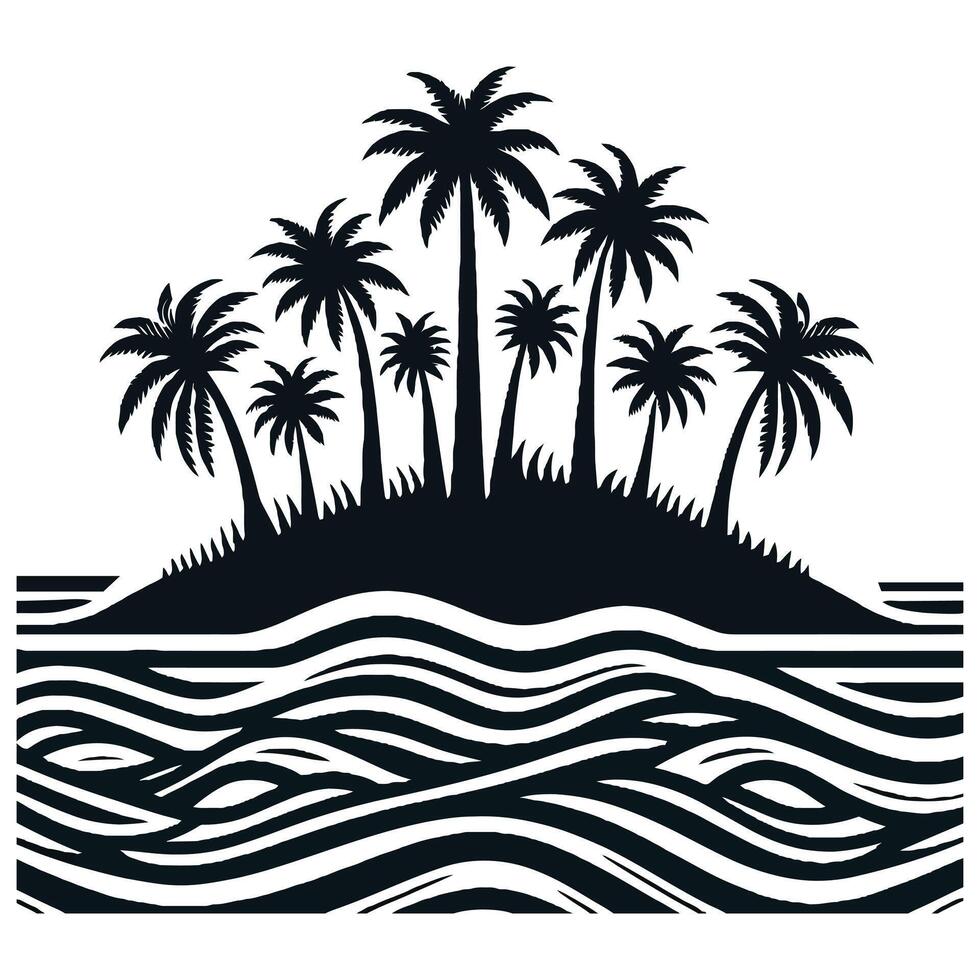 Palm Tree Silhouette art vector