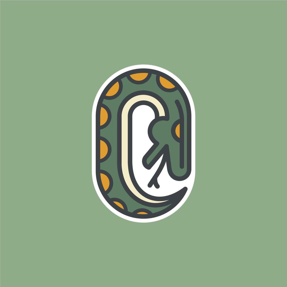 simple snake logo with cute style vector