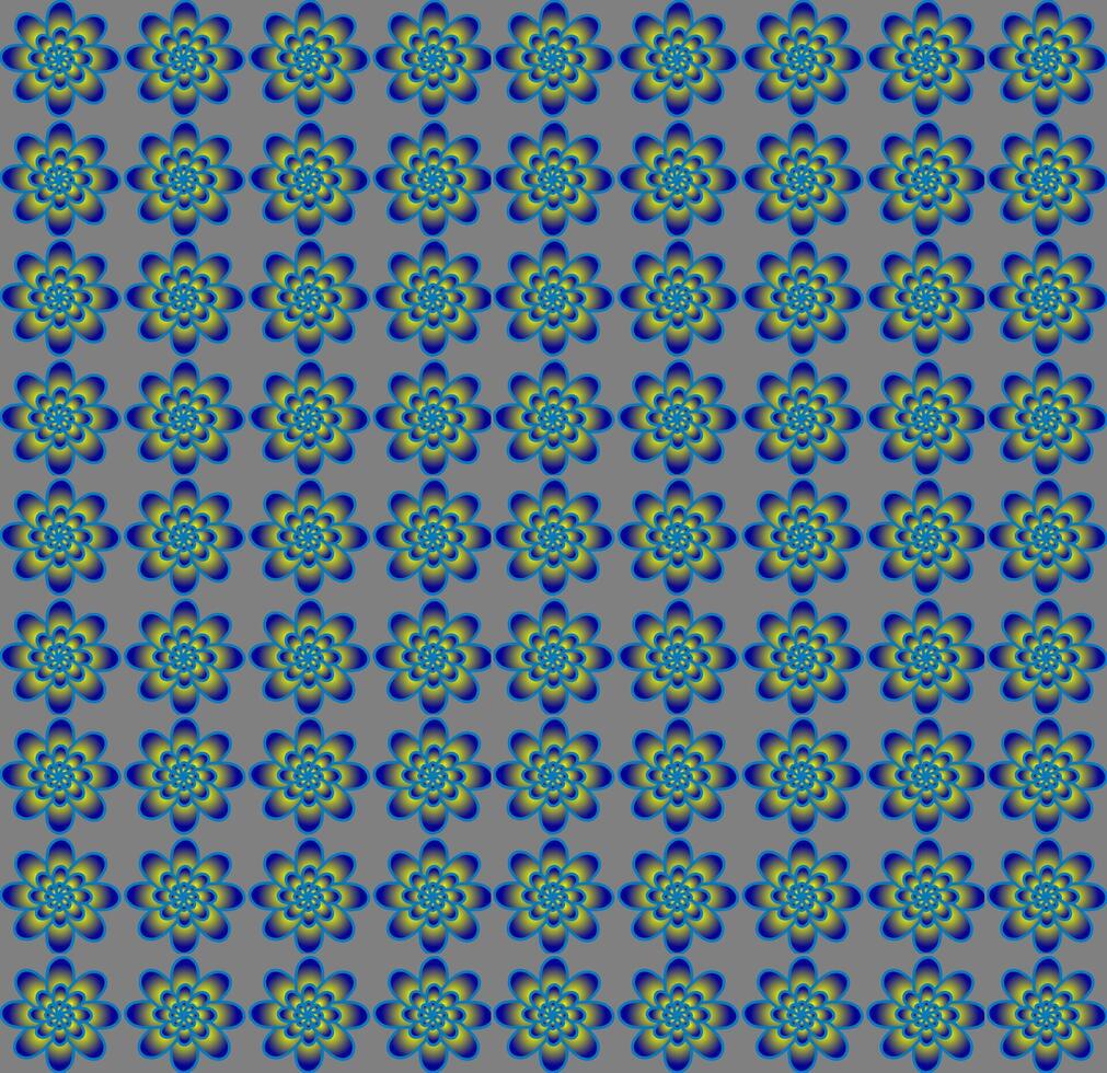Beautiful pattern of gray and blue flowers on a gray background vector