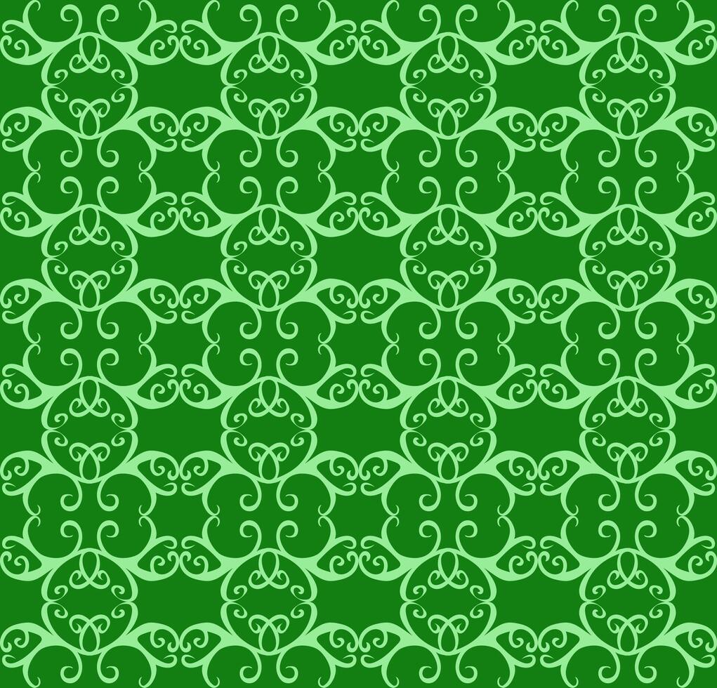 Original seamless pattern in the form of lattice on a green background vector