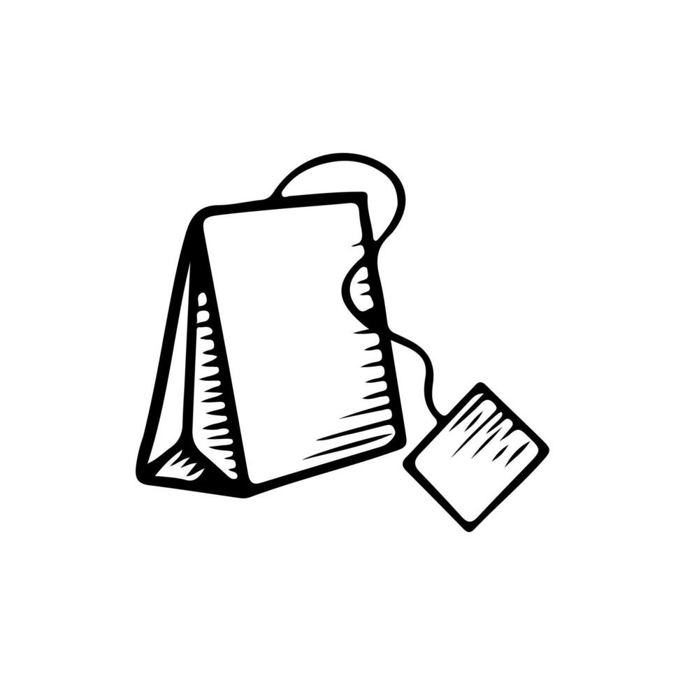 Hand drawn illustration of a tea bag vector