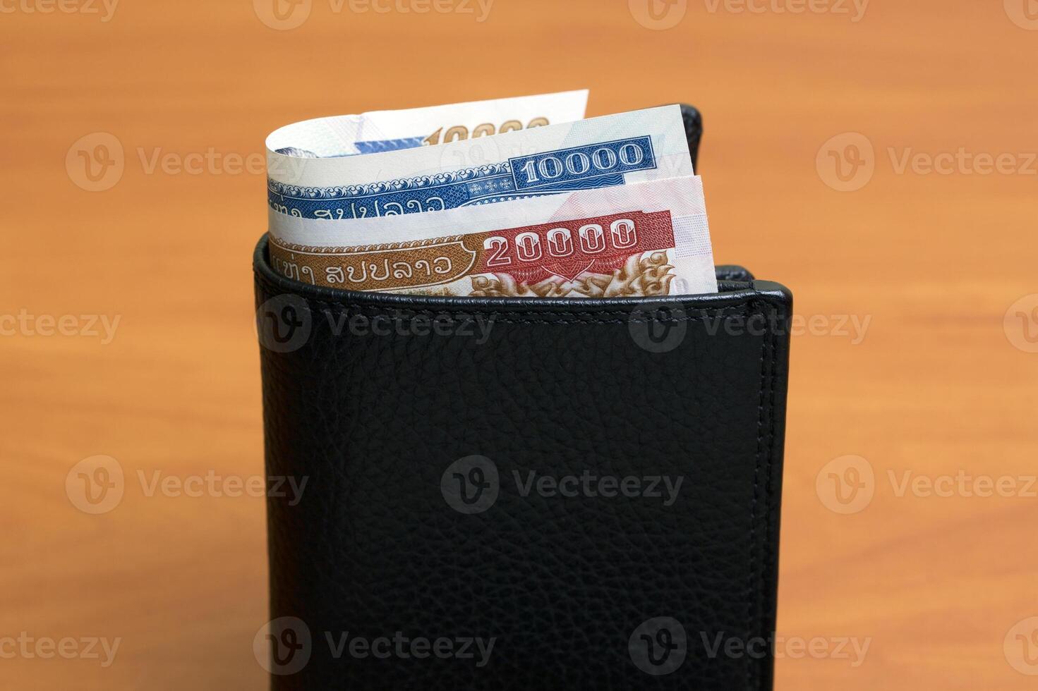 Lao kip in the black wallet photo