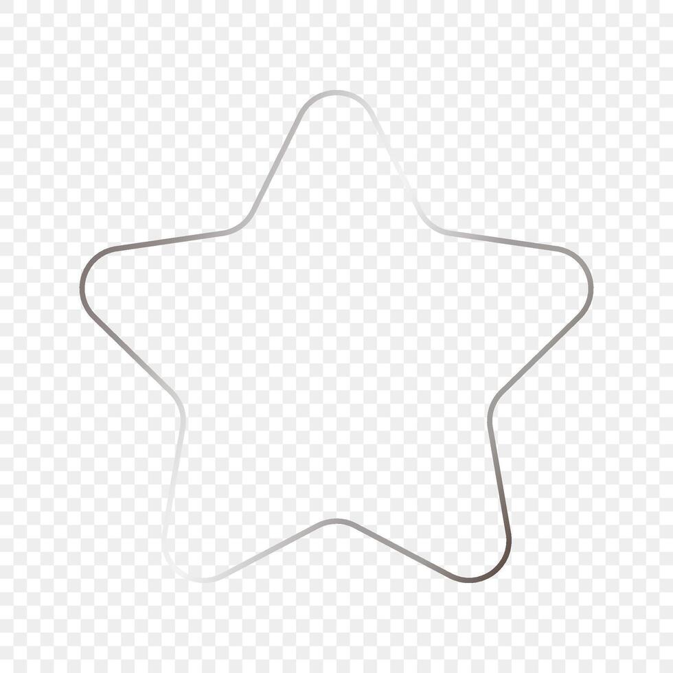 Silver glowing rounded star shape frame vector