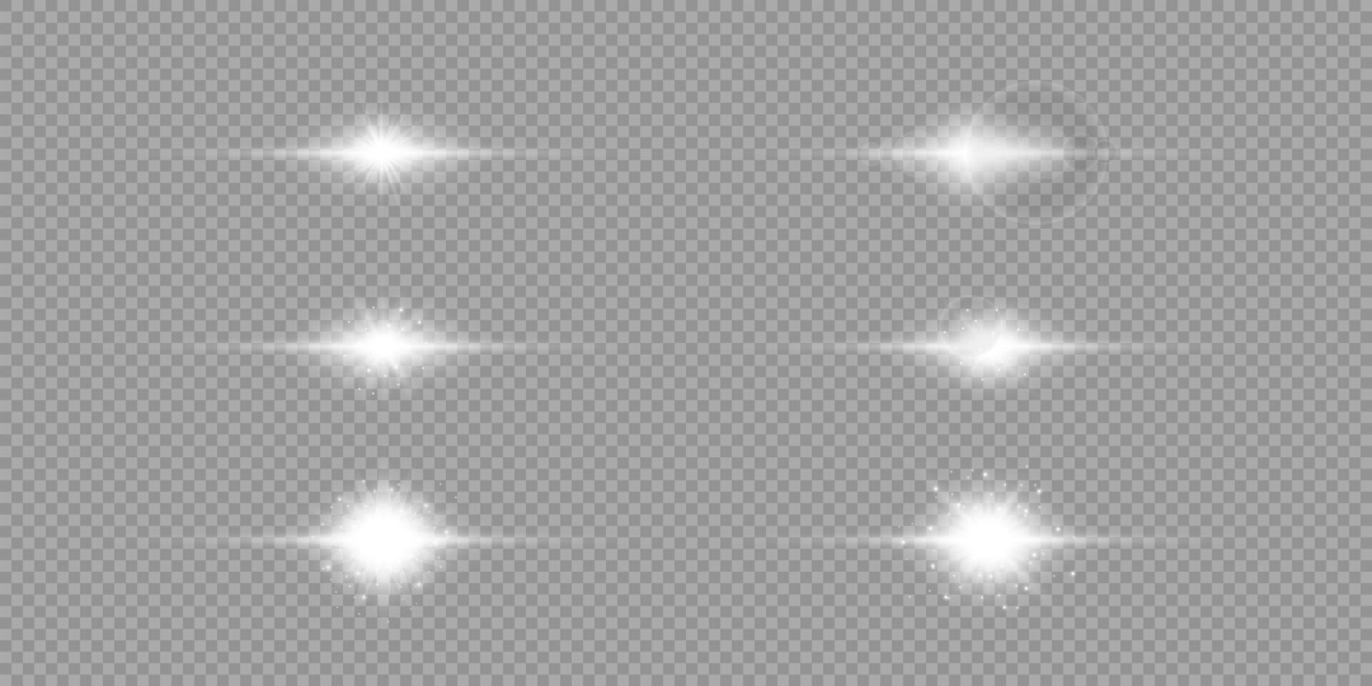White horizontal light effect of lens flares vector