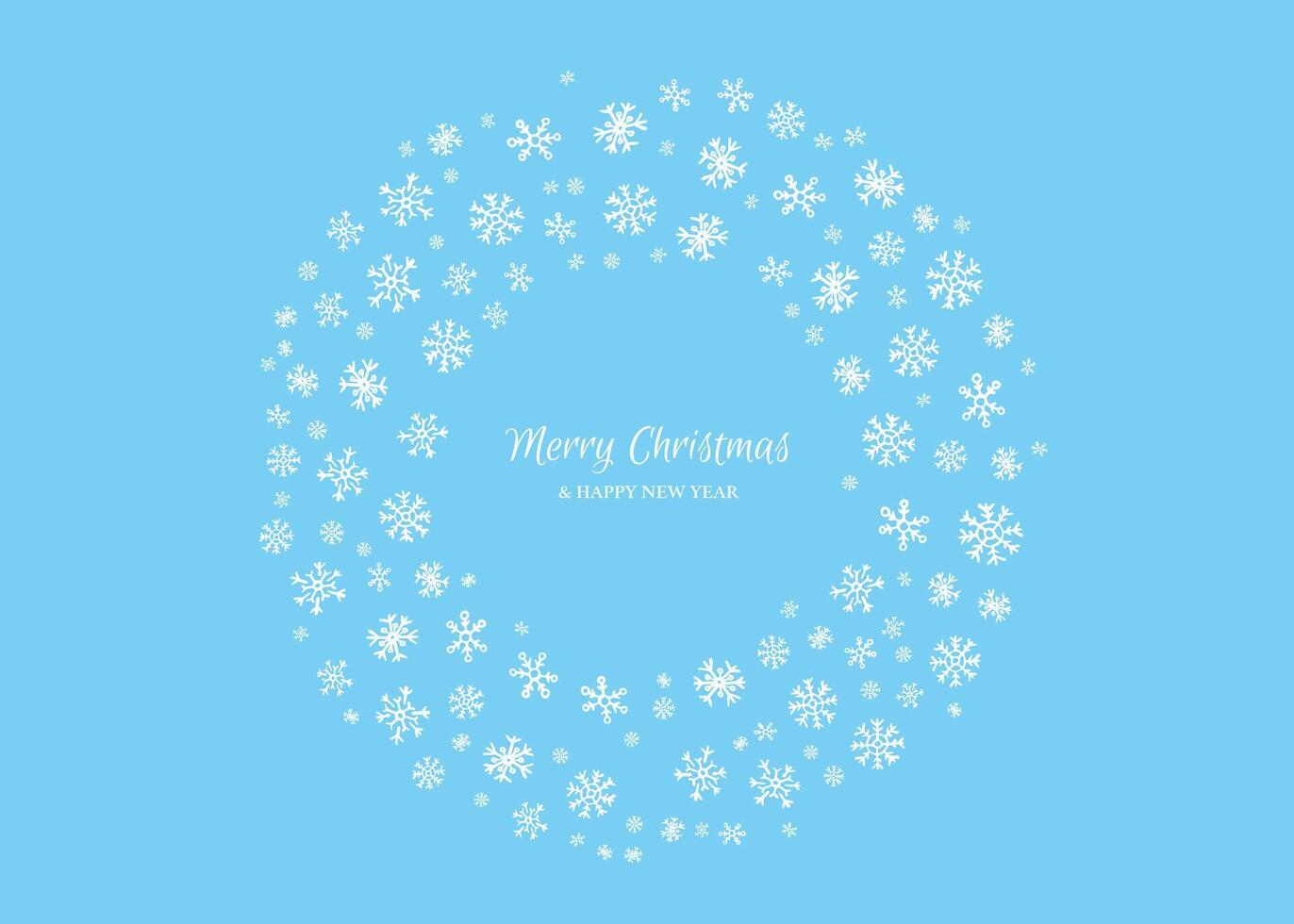 Merry Christmas background with snowflakes in circle vector