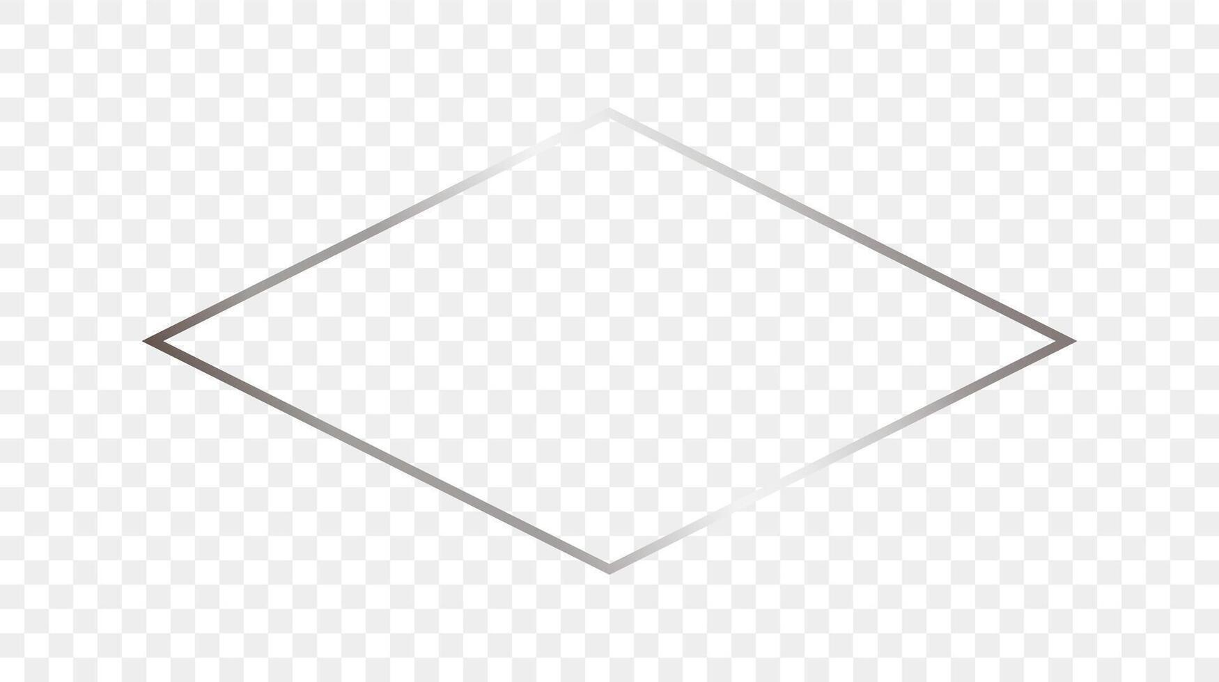 Silver glowing rhombus shape frame vector