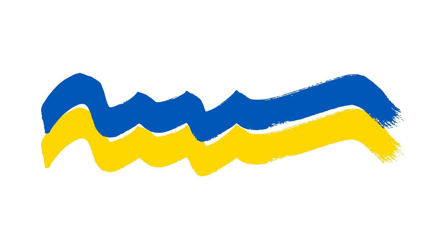 Ukrainian national flag in grunge style vector