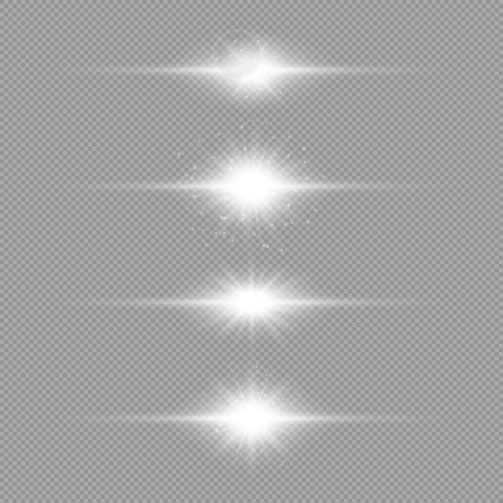 White horizontal light effect of lens flares vector