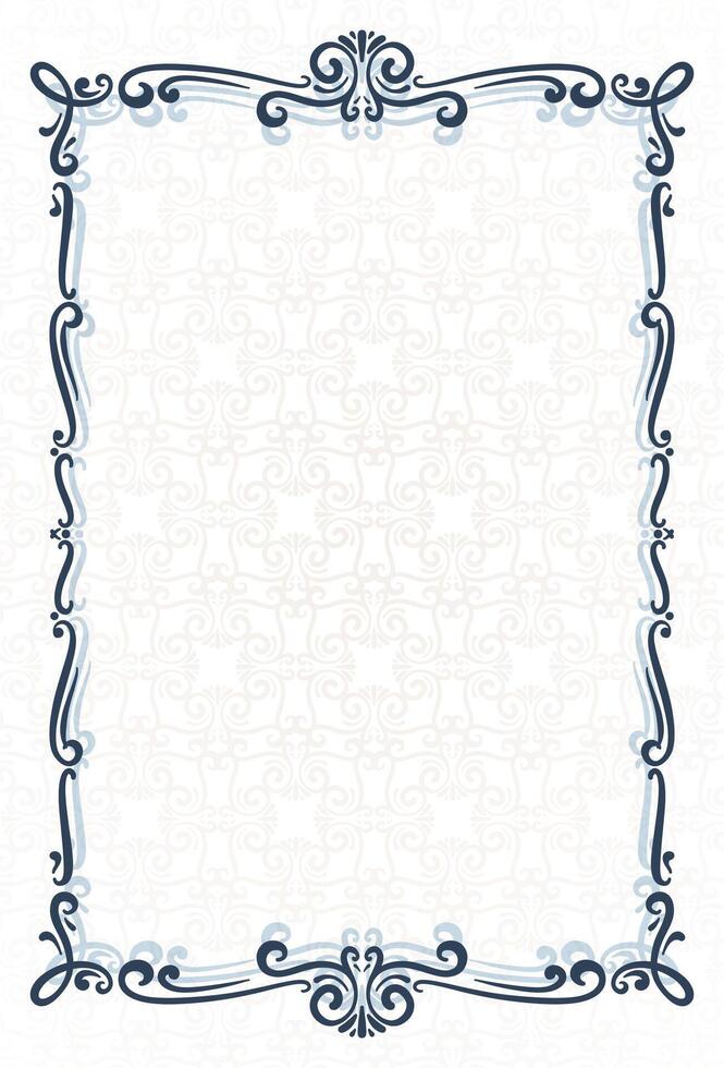 hand drawn luxury floral vintage frame vector