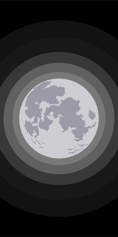 Mountain view and moon with gradation and landscape vector