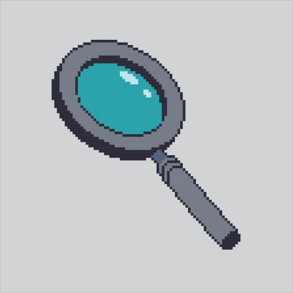 Pixel art illustration Magnifying Glass. Pixelated Lup. Lup Magnifying Glass icon pixelated for the pixel art game and icon for website and game. old school retro. vector