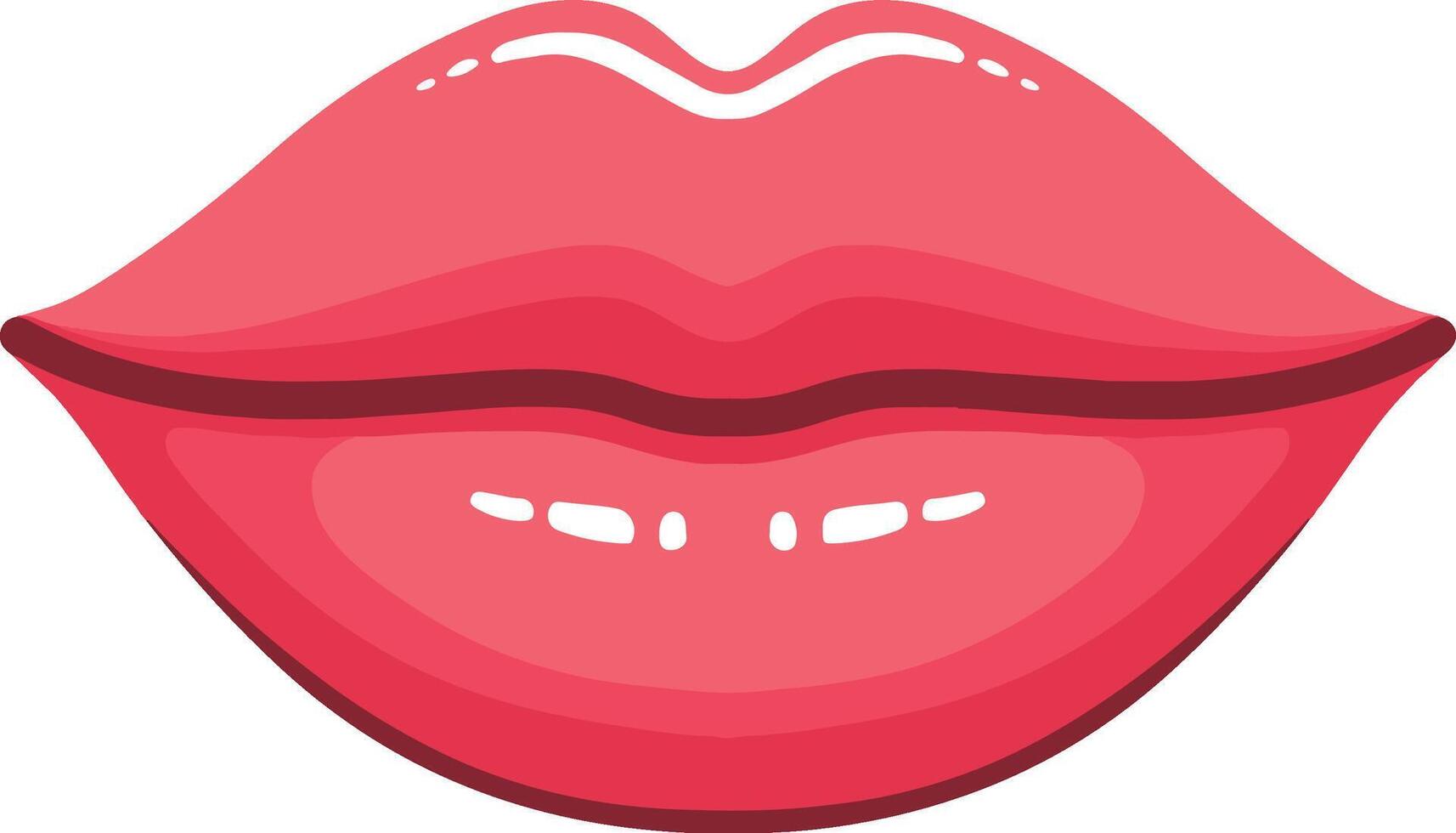 Glossy Girl Lips Kiss Illustration vector
