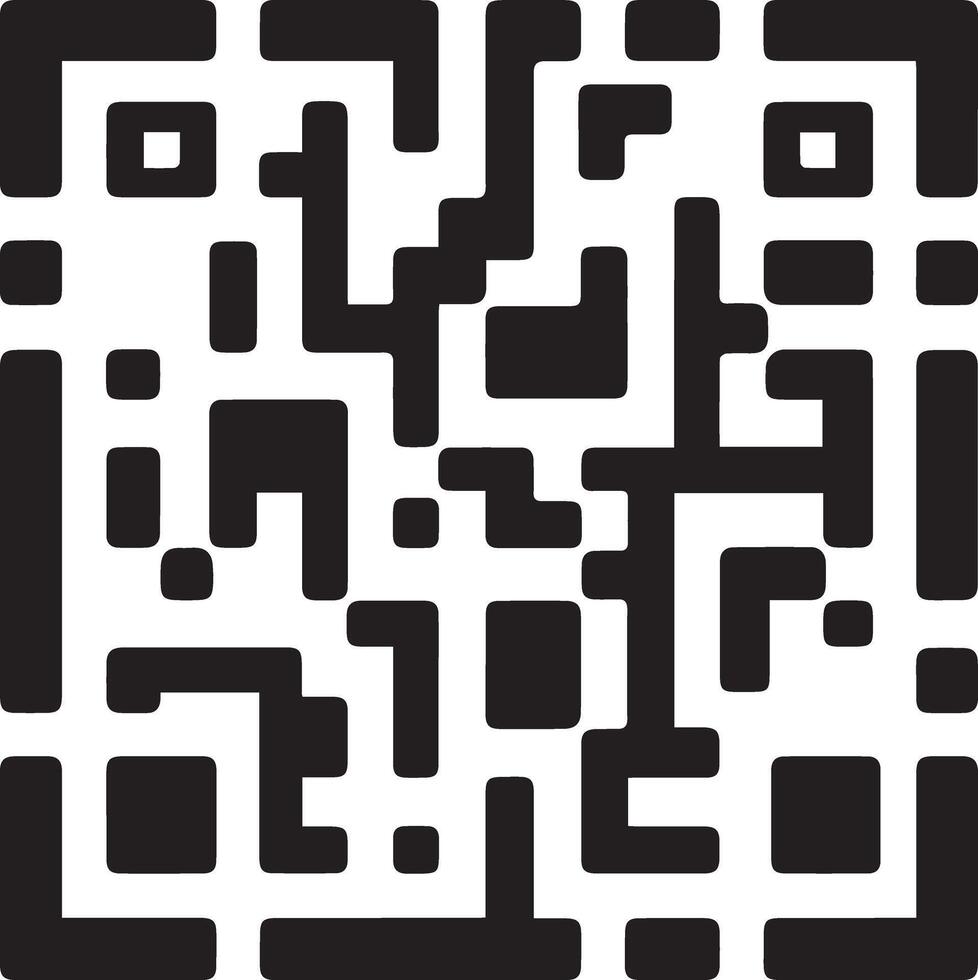 A simplified black and white QR code vector