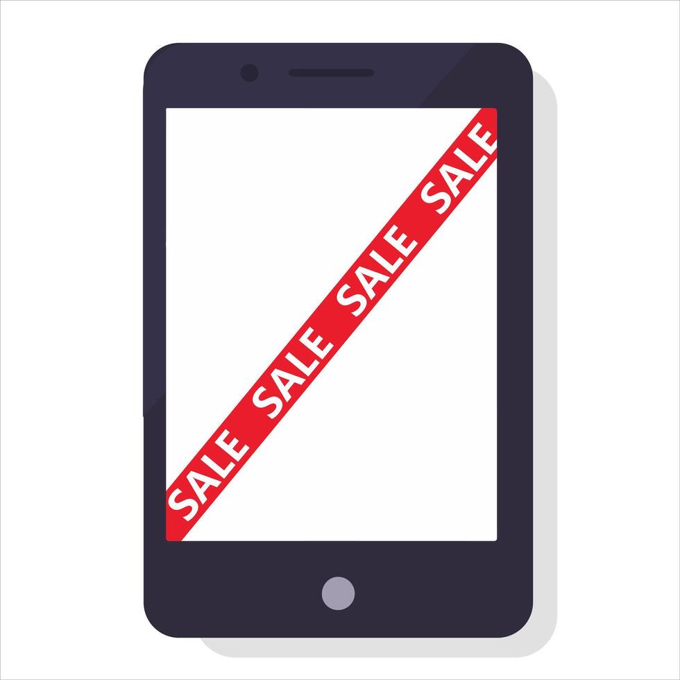 A smartphone with a SALE text across the screen vector