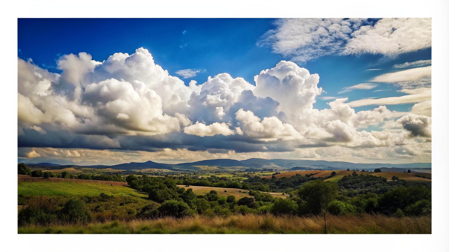 landscape with clouds, mountain photo