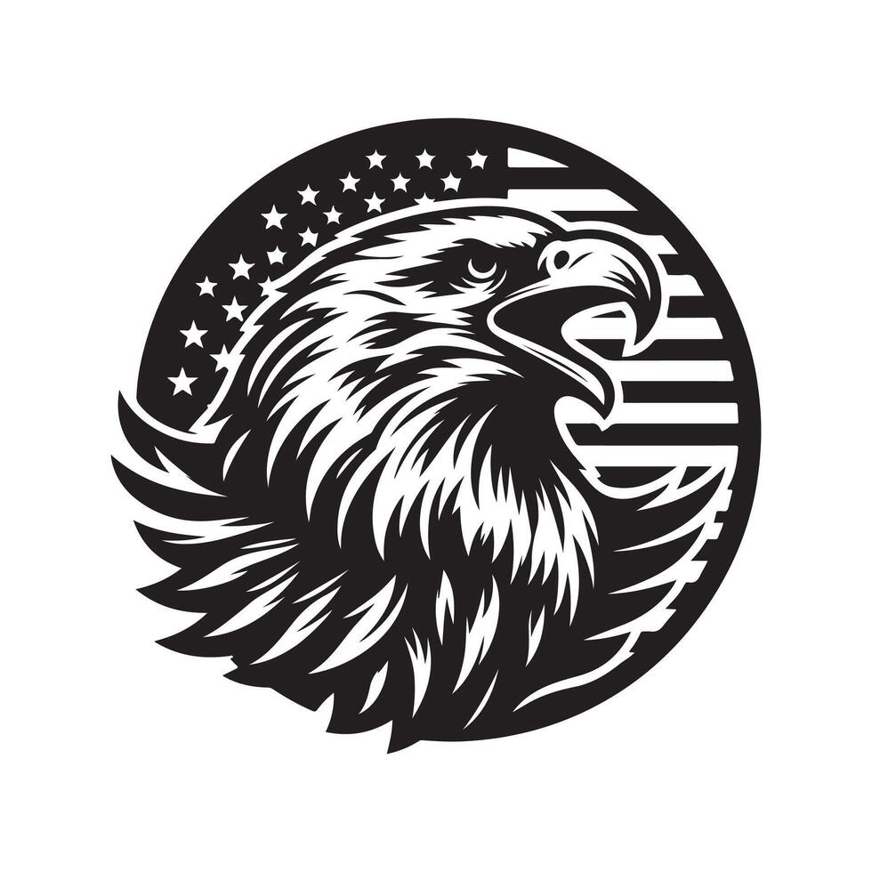eagle , art silhouette logo design template vector
