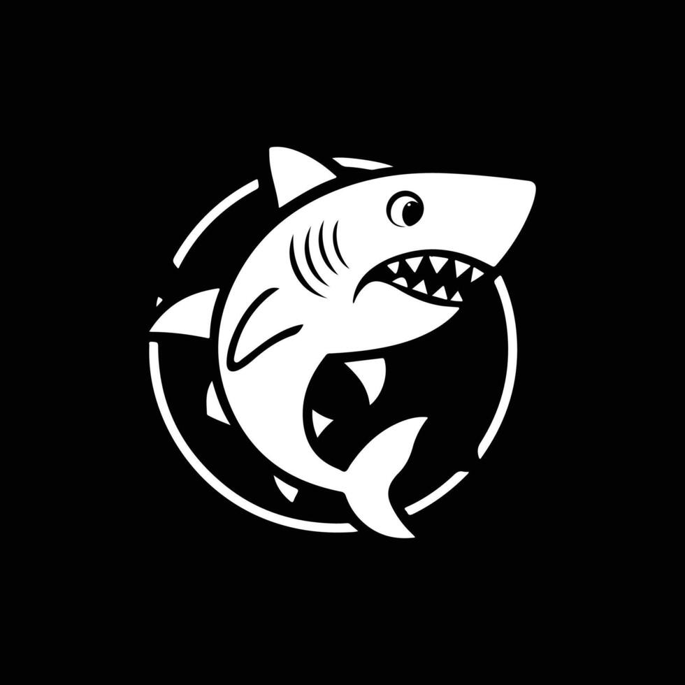 shark , art silhouette cute baby character doodle graphic design, shark , illustration black and white vector