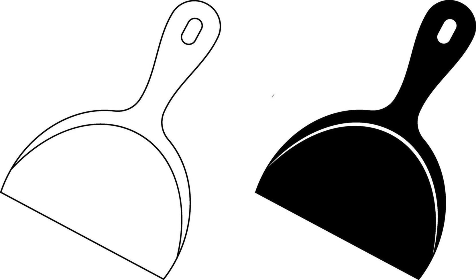 outline silhouette plastic Dustpan icon set vector