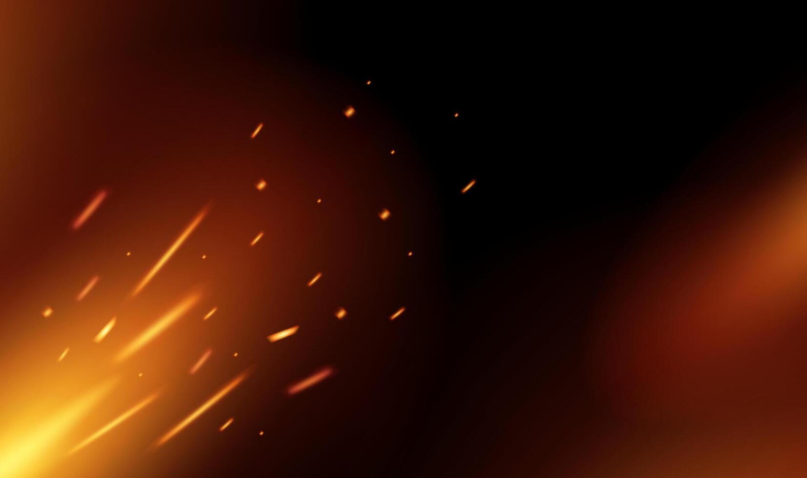 Fire Blurred Sparks on Black Background vector