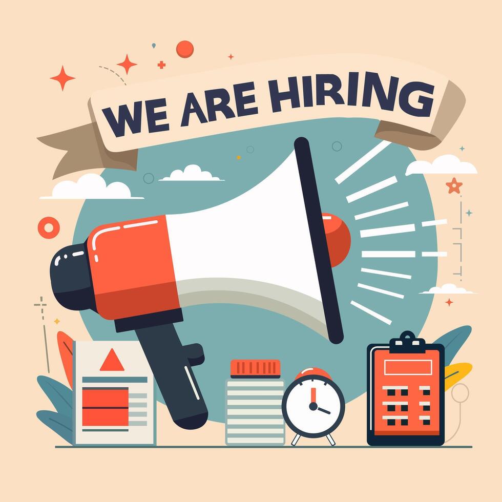 We are hiring job vacancy banner for social media post vector