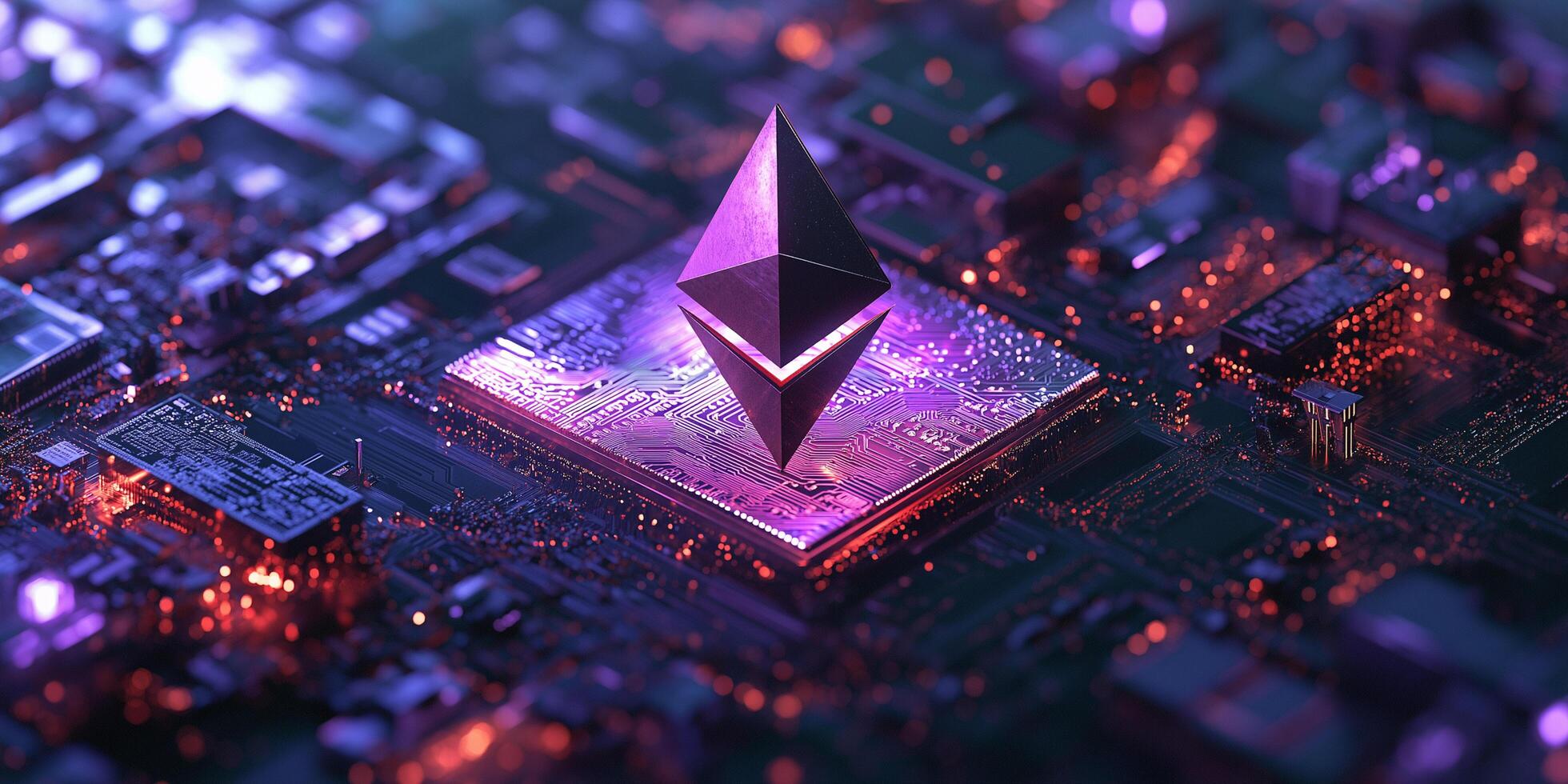 Central Ethereum Symbol in a Decentralized System Design photo