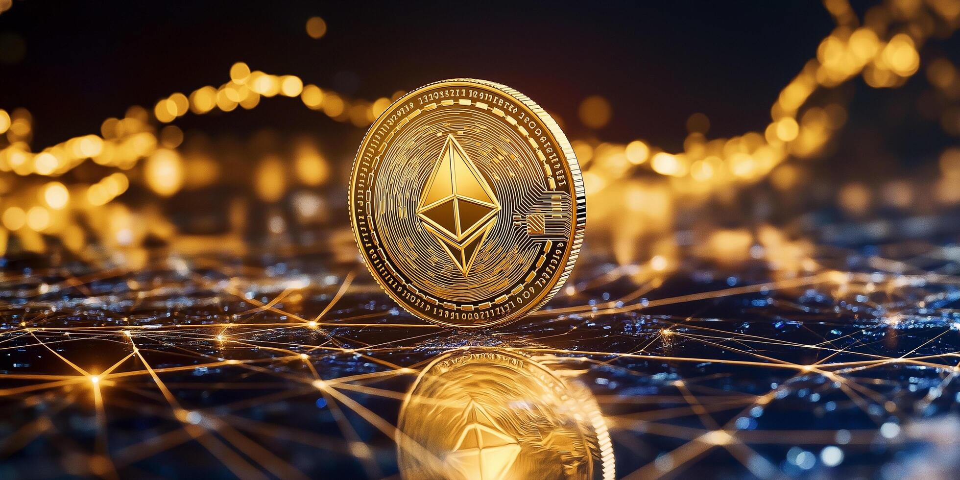 Stellar Coin Illuminating a High-Tech Financial System photo