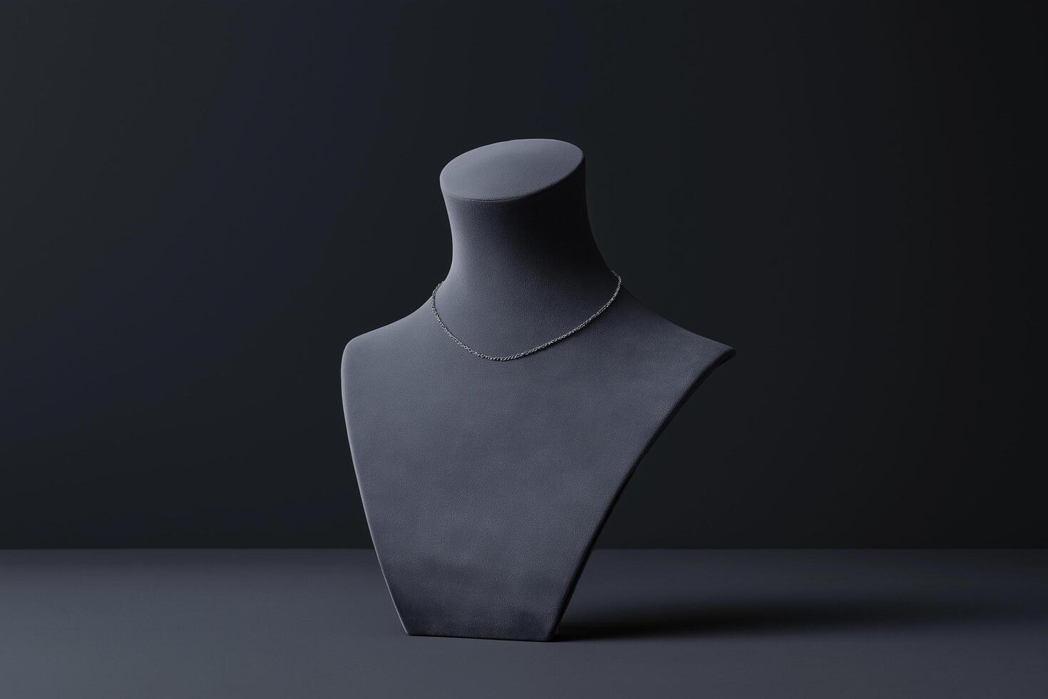 Elegant Grey Jewelry Display Mockup on black background photo